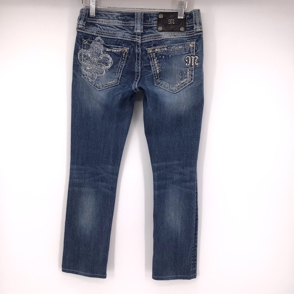 Miss Me Style JE5340T10R Accent Sequin Straight Leg Jeans Sz 26 - Picture 16 of 16